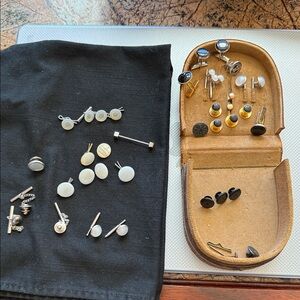 Vintage Shirt Buttons Tie Tacks and Cuff Links